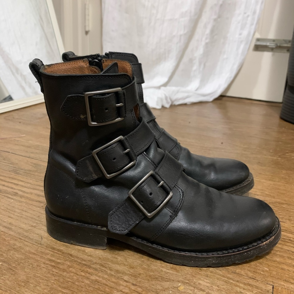Frye Natalie triple buckle boot